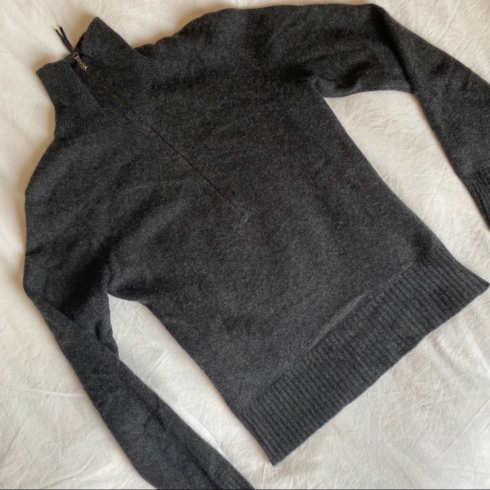 100% Cashmere theory zip neck sweater
